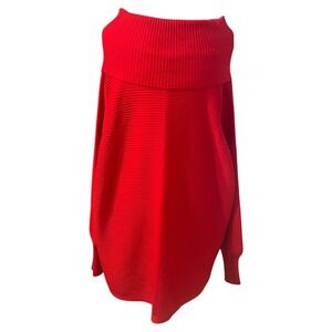 CYRUS Red Ribbed Knit Turtleneck Sweater Tunic Long Sleeve Womens Plus Size 3X